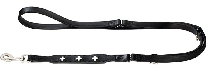 SWISS Adjustable Leash - Hunter Pet Store -especially soft cow leather -crosses are sewn in individually -3-fold adjustable -made in Germany