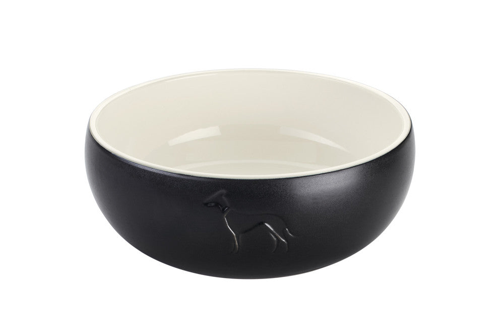 LUND Ceramic Bowl - Hunter Pet Store -feeding or drinking bowl made of ceramic -subtle HUNTER dog embossing -high weight ensures a secure stand -slip-resistant silicone rim on the bottom -long-lasting and scratch resistant -food safe and dishwasher-safe