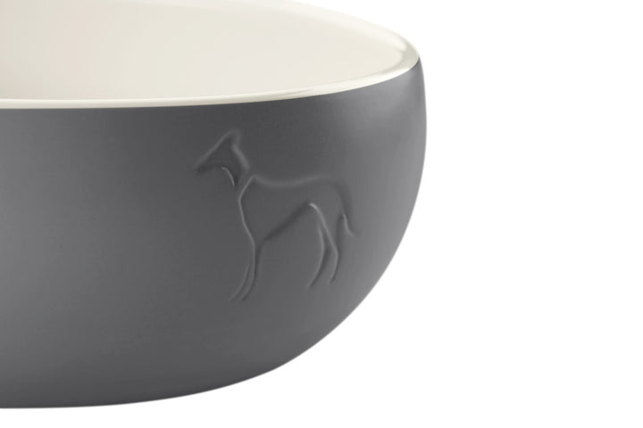LUND Ceramic Bowl - Hunter Pet Store -feeding or drinking bowl made of ceramic -subtle HUNTER dog embossing -high weight ensures a secure stand -slip-resistant silicone rim on the bottom -long-lasting and scratch resistant -food safe and dishwasher-safe