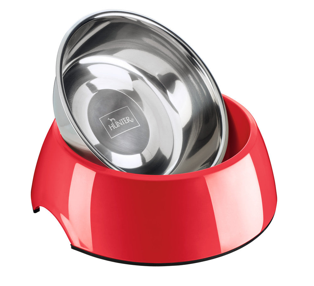 COLOR Bowl - Hunter Pet Store -feeding or drinking bowl with melamine -with removable stainless steel bowl -classic-modern design -slip-resistant rubber rim on the bottom -long-lasting, shock and scratch resistant -easy to clean and dishwasher safe -food safe