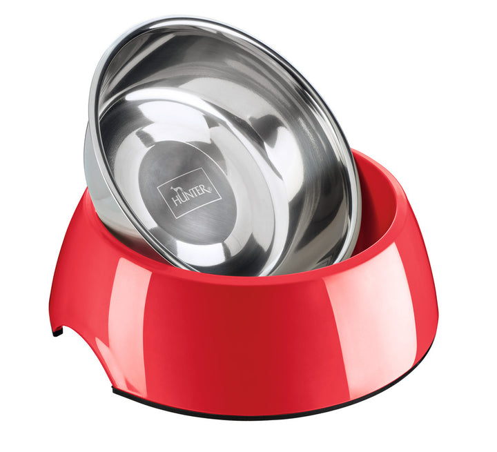 COLOR Bowl - Hunter Pet Store -feeding or drinking bowl with melamine -with removable stainless steel bowl -classic-modern design -slip-resistant rubber rim on the bottom -long-lasting, shock and scratch resistant -easy to clean and dishwasher safe -food safe