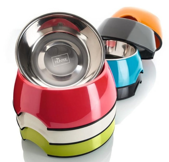 COLOR Bowl - Hunter Pet Store -feeding or drinking bowl with melamine -with removable stainless steel bowl -classic-modern design -slip-resistant rubber rim on the bottom -long-lasting, shock and scratch resistant -easy to clean and dishwasher safe -food safe