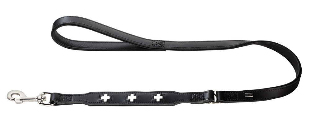 SWISS Leash - Hunter Pet Store -especially soft cow leather -crosses are sewn in individually -with hand loop -made in Germany