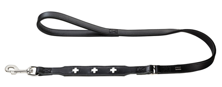 SWISS Leash - Hunter Pet Store -especially soft cow leather -crosses are sewn in individually -with hand loop -made in Germany