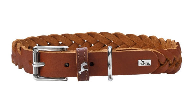 SOLID EDUCATION Special Collar - Hunter Pet Store -cow leather -hand-braided -made from a single piece of leather -made in Germany