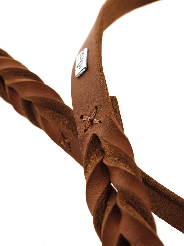 SOLID EDUCATION Leash - Hunter Pet Store -particularly tough and hard-wearing leather -hand-braided -with a leather keyring -snap bolt braided into the leather -with hand loop -made in Germany