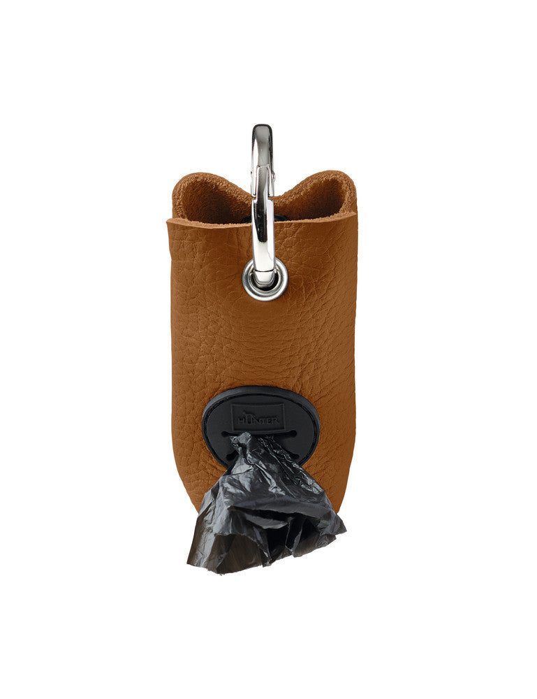 YUNA LUXUS Waste bag holder - Hunter Pet Store -stylish poo bag dispenser for every day -flexible fastening options thanks to robust ring carabiner -easy removal of individual bags -one roll of poo bags included -made in Germany